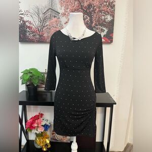 EXPRESS women’s dress 3/4 sleeve bodycon with sequins size XS Boat Neck